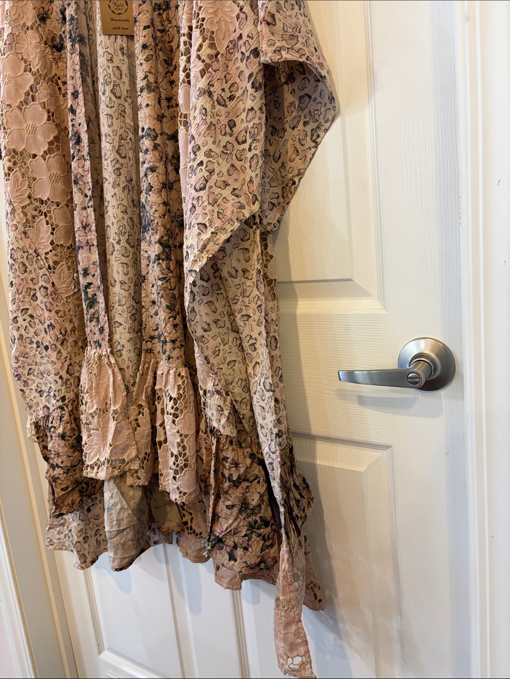 NWT Lace Love Letter Ruffles Duster Rose Pink Floral A Rare Bird - Picture 6 of 12